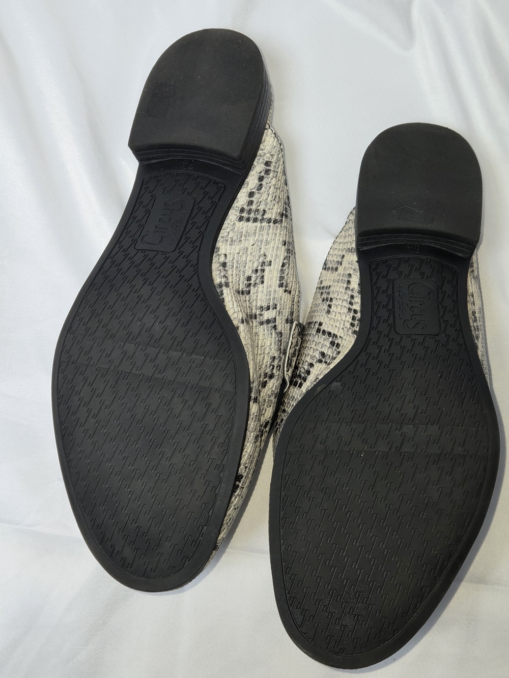 Circus by Sam Edelman Snake-Print Slip-On Mules in Beige and Black - Picture 4 of 7